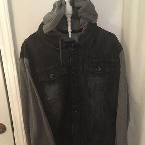 Forever 21 Denim Vest Hoodie Hybrid